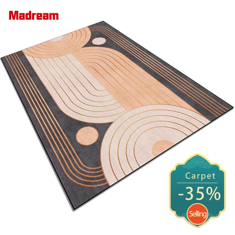 

Коврик для гостиной Madream 2021, современный абстрактный геометрический узор, ковер для спальни, украшение для дома, оранжевый коврик для детско...