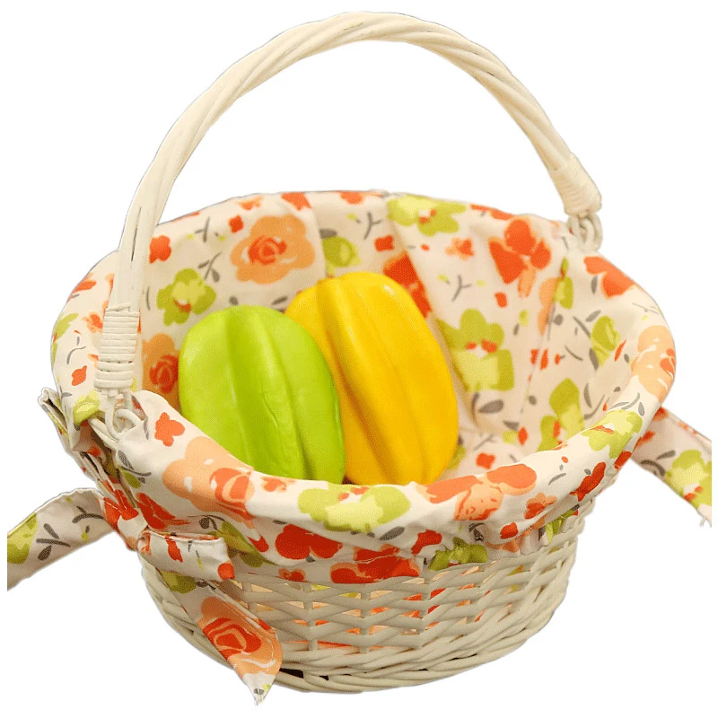 Маленькая большая плетеная корзина для хранения искусственных фруктов яиц
