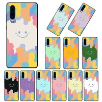 rainbow smiley pattern phone case for huawei p smart z p30 40 lite e p20 pro p10 silicone cover for p smart 2019 p40 pro coque