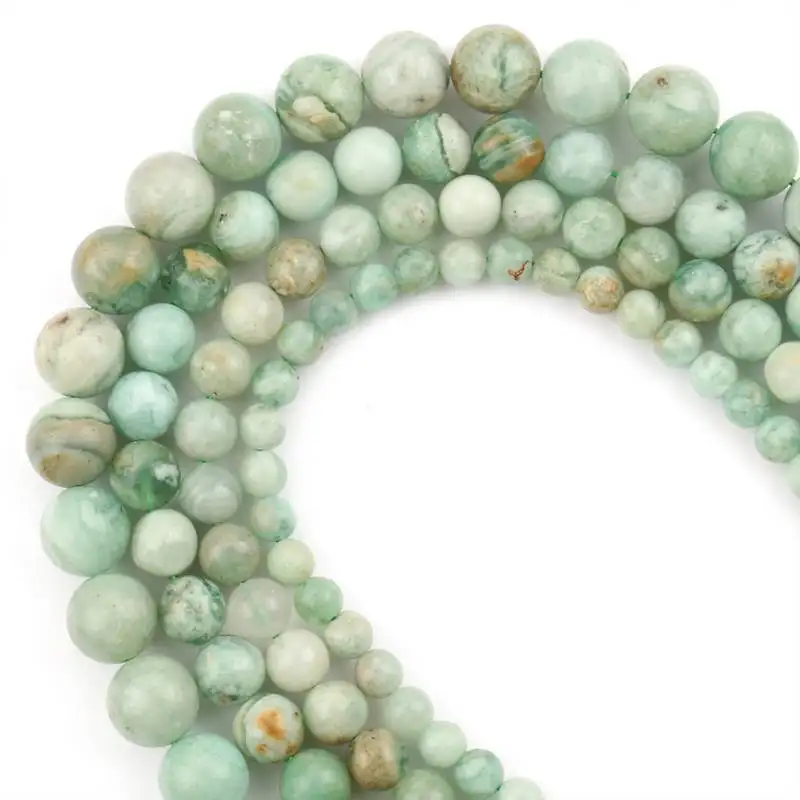 6 8 10 12 mm 15 Inches Natural Stone Green Creastly Beads Round Loose For Jewelry Making components DIY Bracelet Necklace | Украшения и