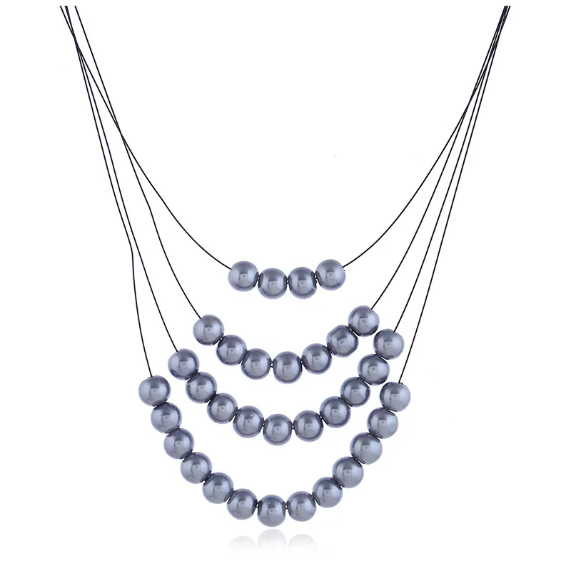 Новое модное ювелирное изделие жемчужное ожерелье многослойное короткое из