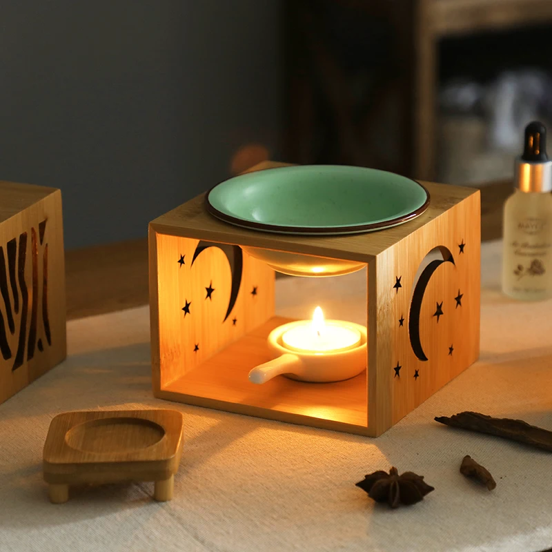 Дерево благовония держатель лампы в форме свечи горелки Творческий масло воск
