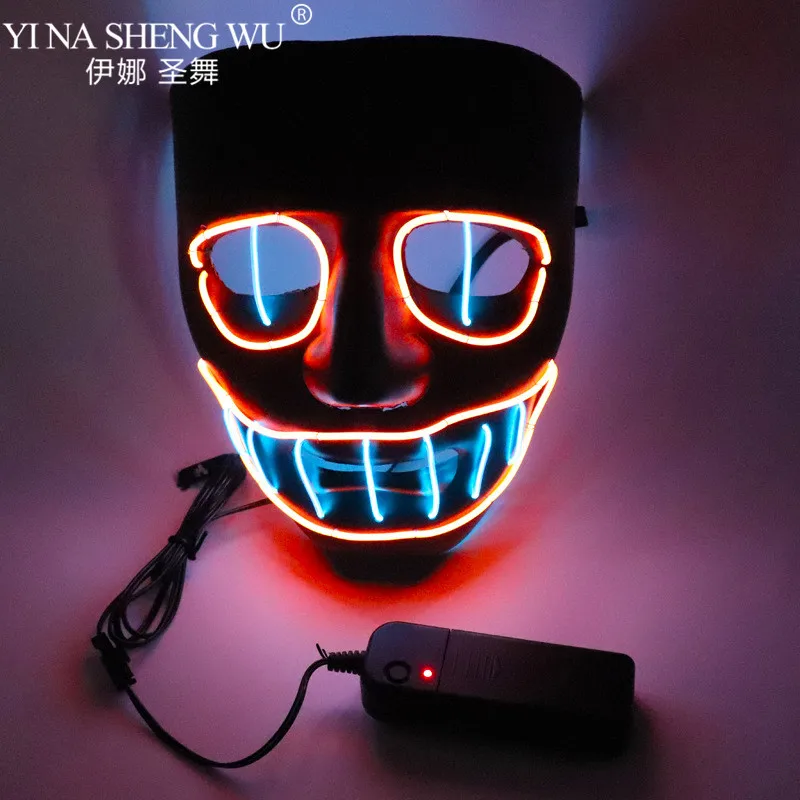 

Halloween Horror Mask LED Glow Scary EL-Wire Mask Light Up Festival Cosplay Costume Supply Party Mask Mardi Gras For Men Women