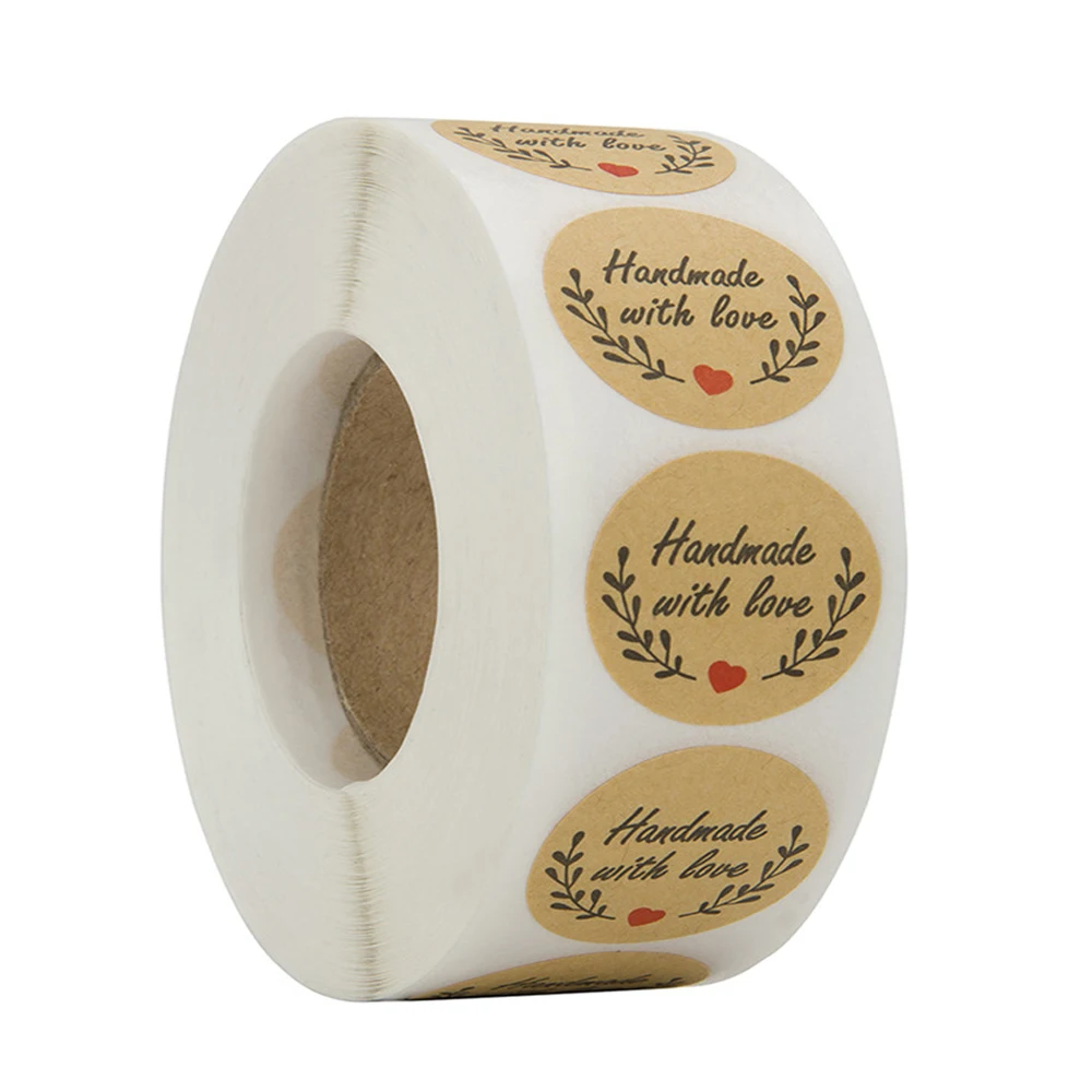100-500 шт. ручная работа любовь печать наклеек этикеток коричневый вечерние