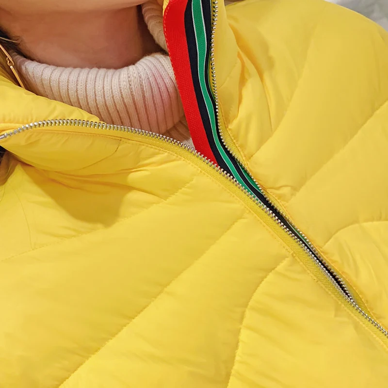 Новинка 2019 года сезон осень-зима легкая куртка-пуховик в Корейском стиле женская