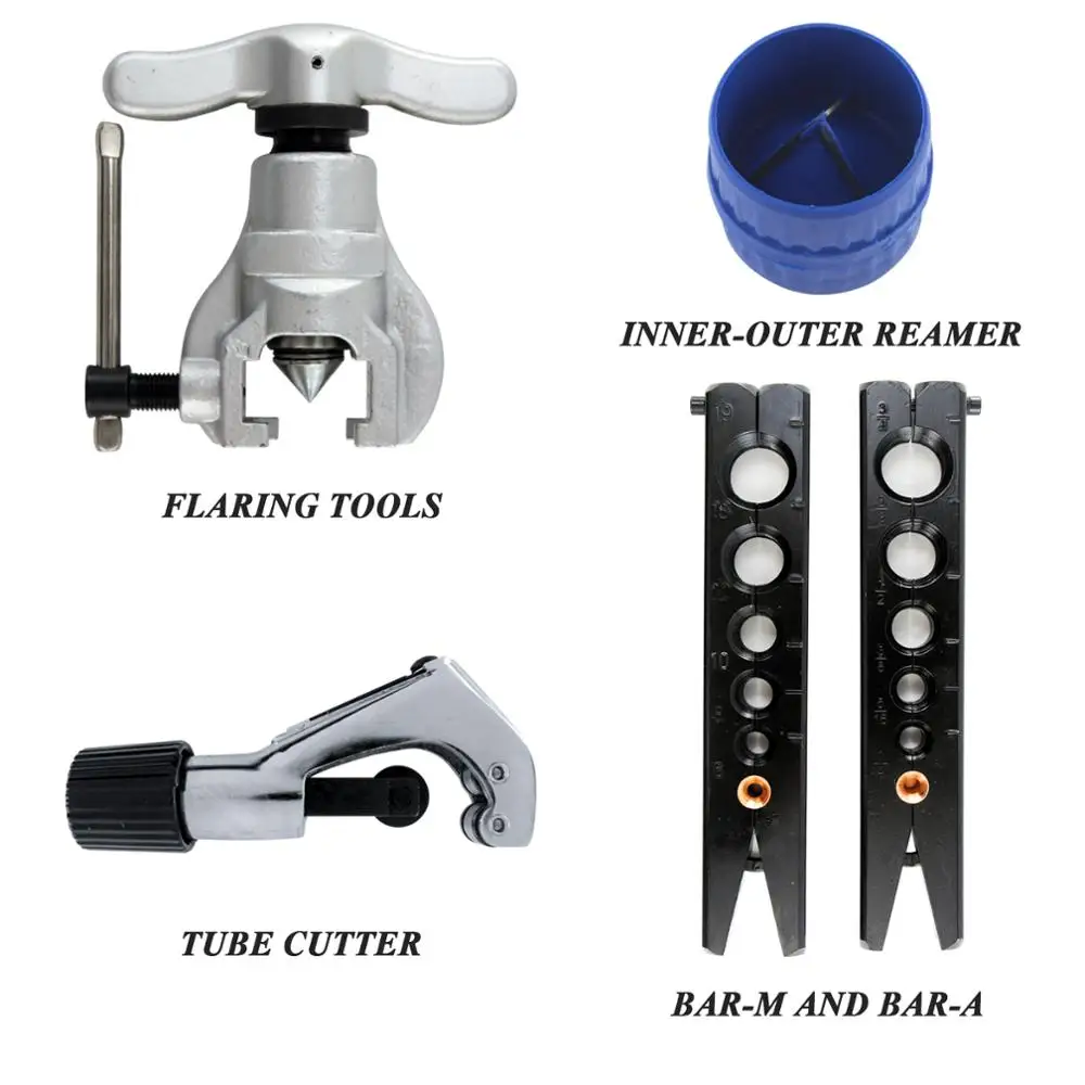 Flaring Tools Set Tubing Pipe 1/4-3/4 inch 45 Degree Angle Eccentric Cone Type Kit with Copper Brass Aluminum Mild Steel CT-808F |
