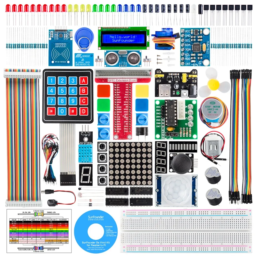 Стартовый набор SunFounder Raspberry Pi для Raspberry Pi 4B 3B+, 30 проектов с учебниками с поддержкой Python C