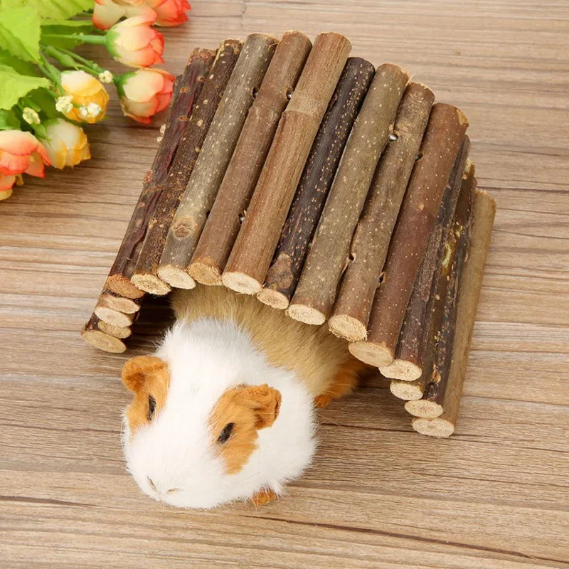 

Scented Applewood Hamster Molar Mice Rodents Climbing Toy Wooden Bridge Hanging Toys Hamster Flexible Small Animal House Cavia