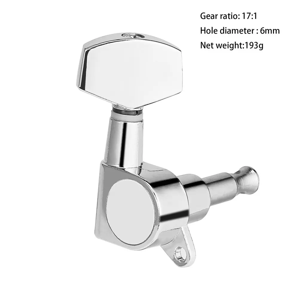 

3 Left 3 Righ Chrome Inline Guitar String Tuning Peg Tuners Machine Head Professional Durable Head For Acoustic Electric Guitar