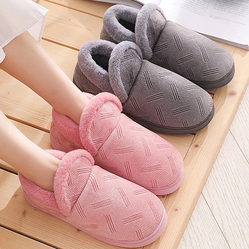 

Womens Winter Slippers Home Warm Plush Fluffy Cotton Shoes Male Memory Foam Indoor Wear Platform Slipper Soft Antiskid Size 46