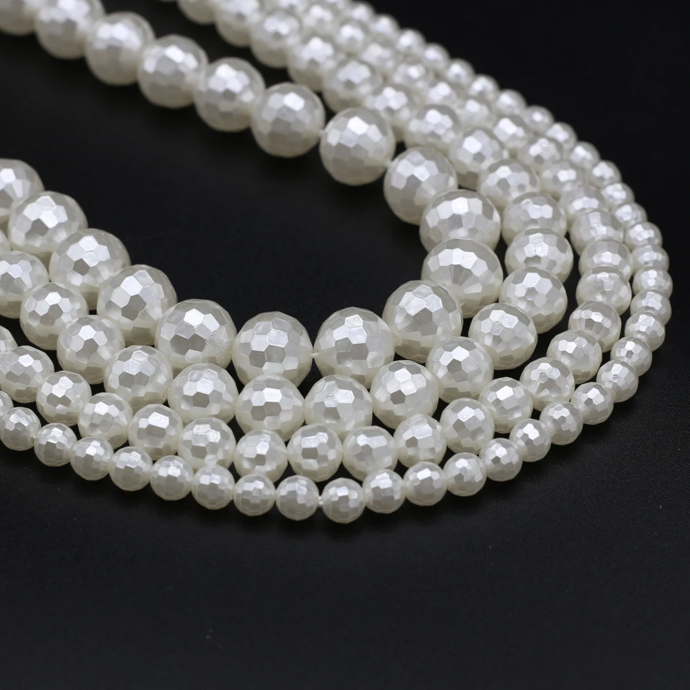 

New Round White Mother of Pearl Shell Beads Handmade DIY Cute Bright Necklace Bracelet Anklet Jewelry Anniversary Gift Making