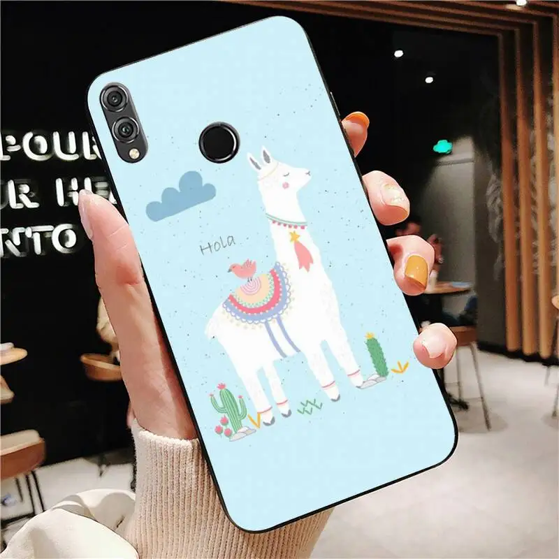 

cute Llama Alpaca pattern Phone Case For Huawei Honor 7A 8X 9 10 20lite 10i 20i 7C 8C 5A 8A Honor Play 9X pro Mate 20 lite