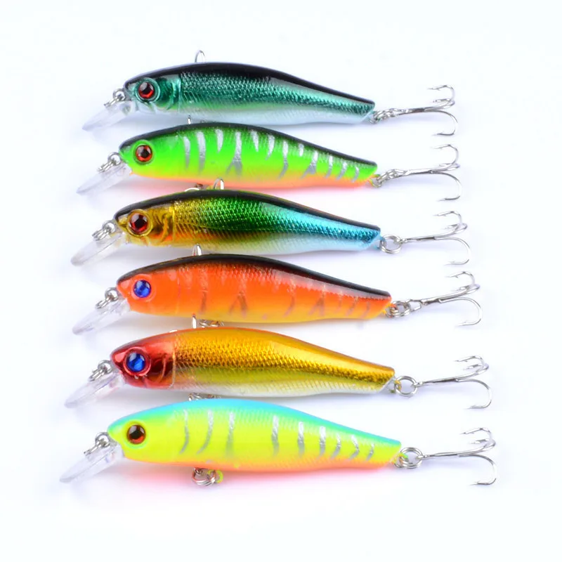 

6Pcs/Lot 8.5cm/8.9g Sea Fishing Lure Bait Minnow Artificiais Hard Pesca Iscas With 2 Treble Hooks Wobblers For Fishing Tackle
