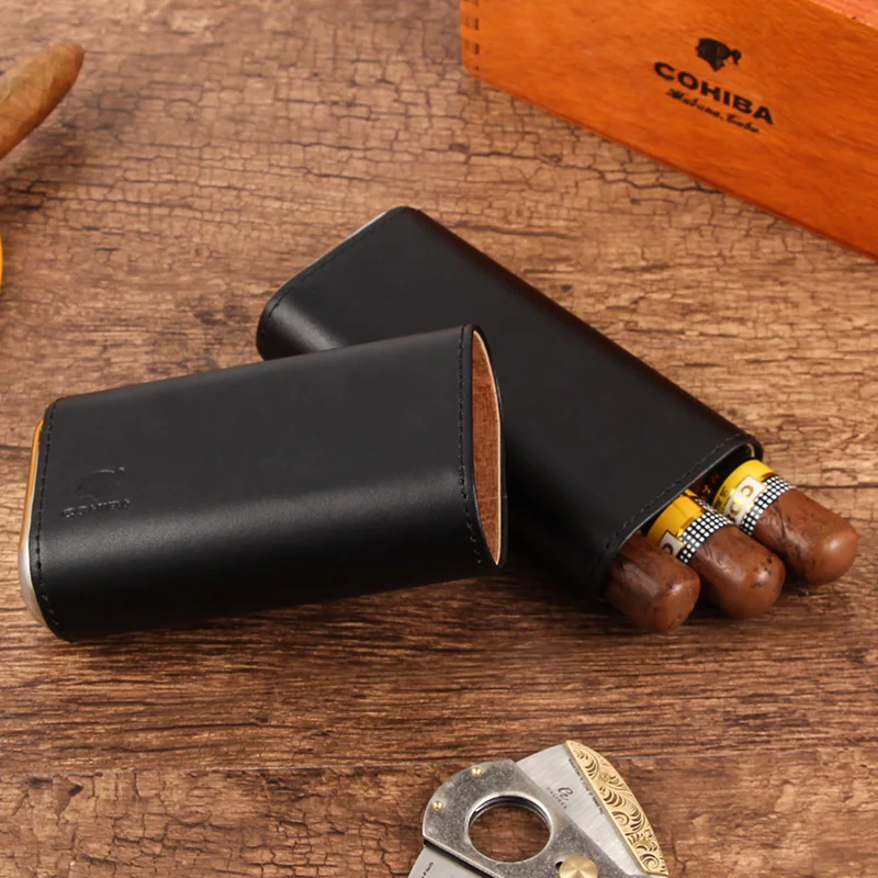 COHIBA Путешествия сигары чехол Портативный кожа хьюмидор для сигар аксессуары