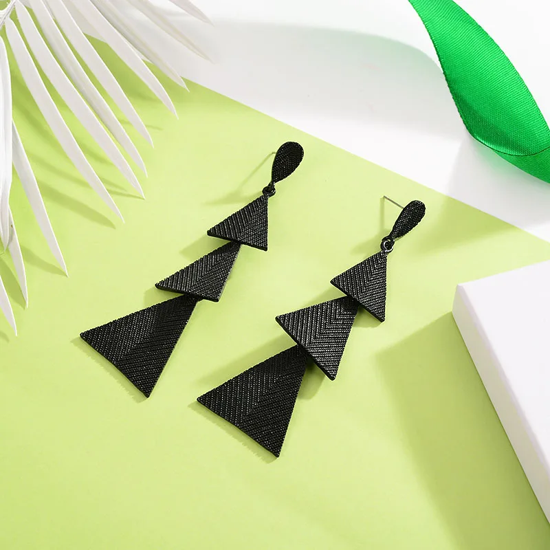 Женские серьги с кисточками MAIKALE длинные Многослойные треугольные из сплава