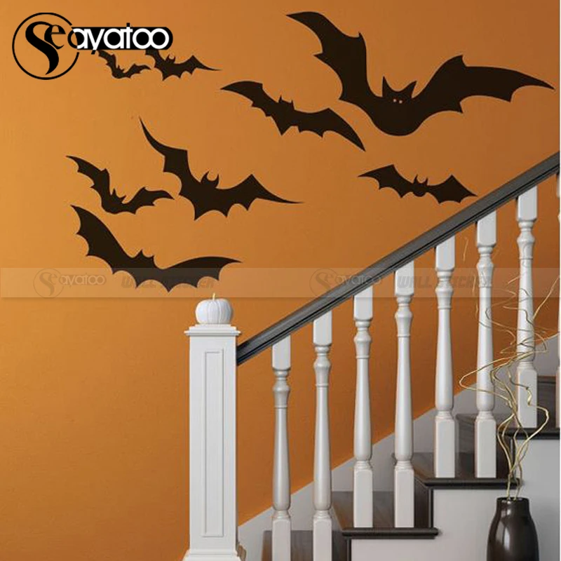 

Страшные летучие мыши, наклейка на стену, ужас, Виниловая наклейка, декор для кухни, спальни, украшение для дома