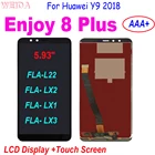 100% тестирование 5,93 дюйма для Huawei Y9 2018 ЖК-дисплей с сенсорным экраном дигитайзер в сборе для Enjoy 8 Plus ЖК-экран FLA L22 LX2 LX1 LX3