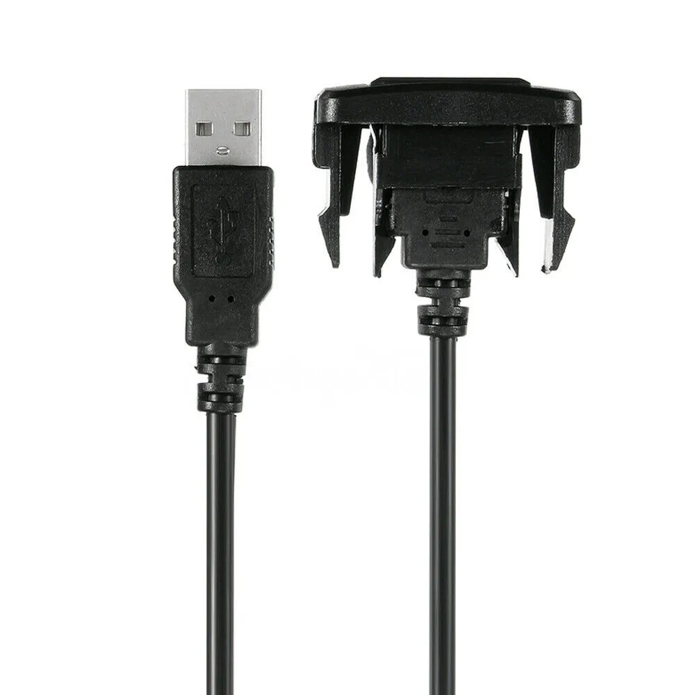 

Black USB Car Extension Cable Center Console Cord Dashboard 2.0 Adapter