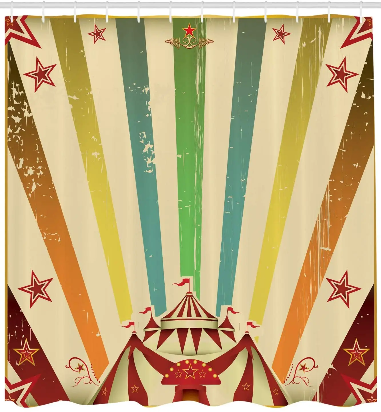 Винтажная Радужная занавеска для душа водонепроницаемая ванной бежевая красная