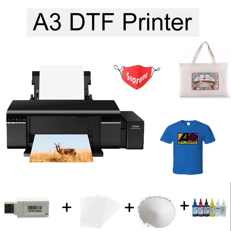 Impresora A3 DTF para impresora Epson L1800, tinta blanca, transferencia de calor, película PET, impresión DIY