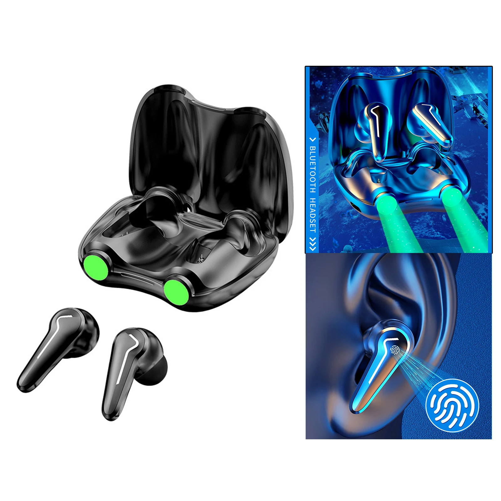 

Gaming Bluetooth Headset True Wireless Eating Chicken Waterproof HD Stereo Headphones for Competition Movie Gym Running Gaming