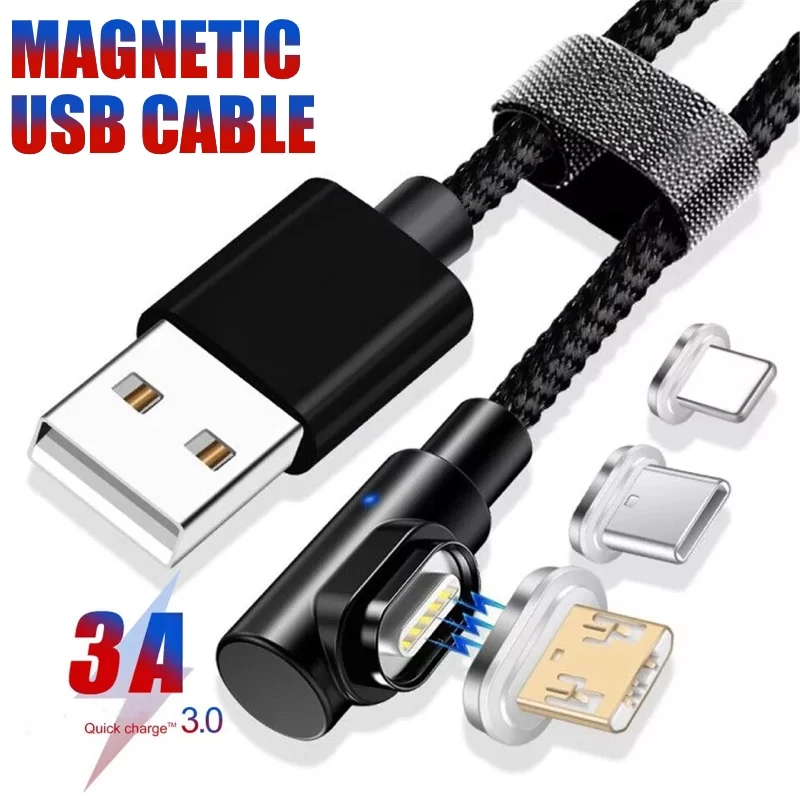 Магнитный локоть штекер USB кабель 1 м Тип C зарядное устройство провод микро
