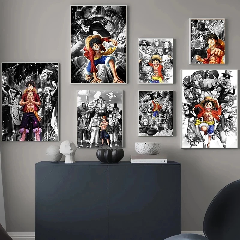 

One Piese Canvas Prints Luffy Poster Home Anime Decoration Roronoa Zoro Painting Wall Art Picture Modular Living Room No Frame