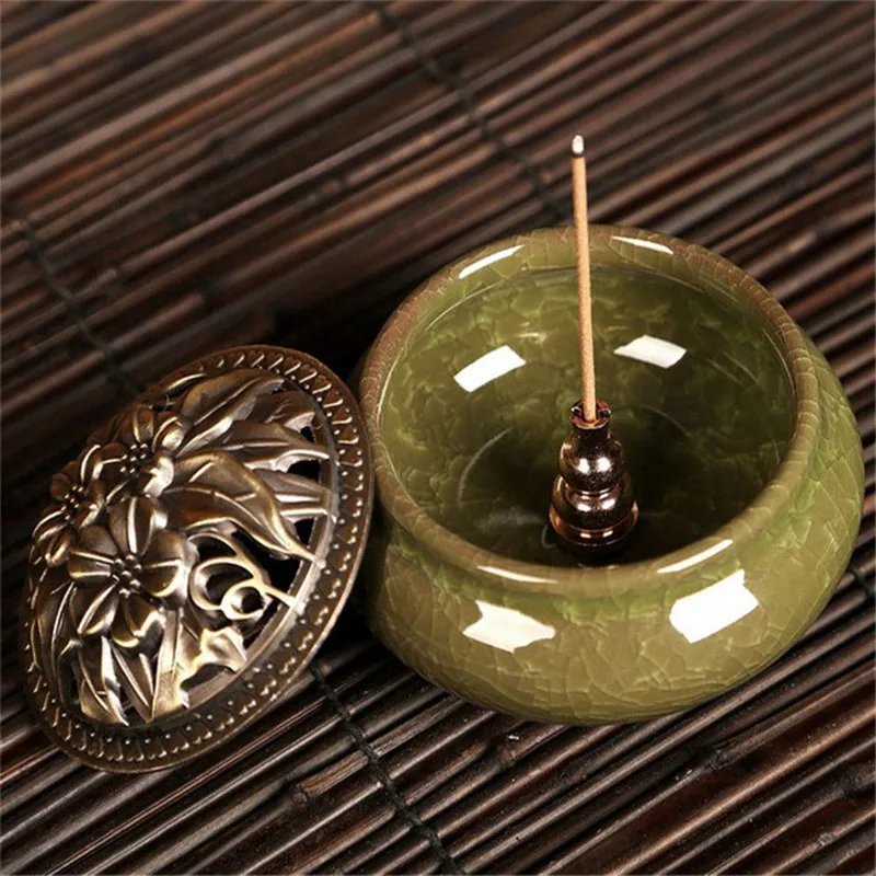 Портативная курильница с высокой пробкой для благовоний 1 шт. медный держатель из