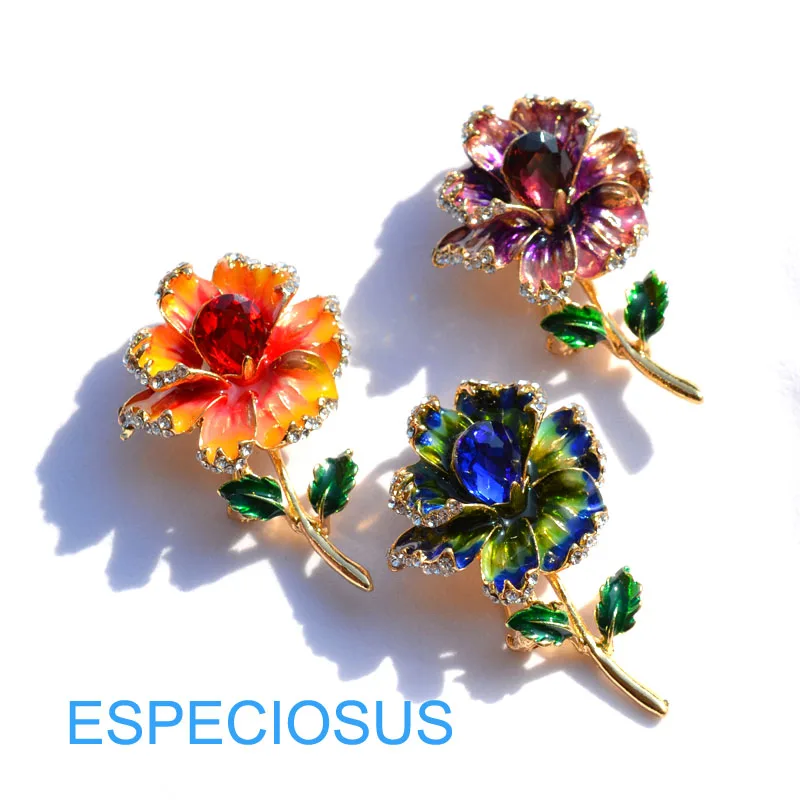 Модные ювелирные изделия золотого цвета окрашенная металлическая брошь женские