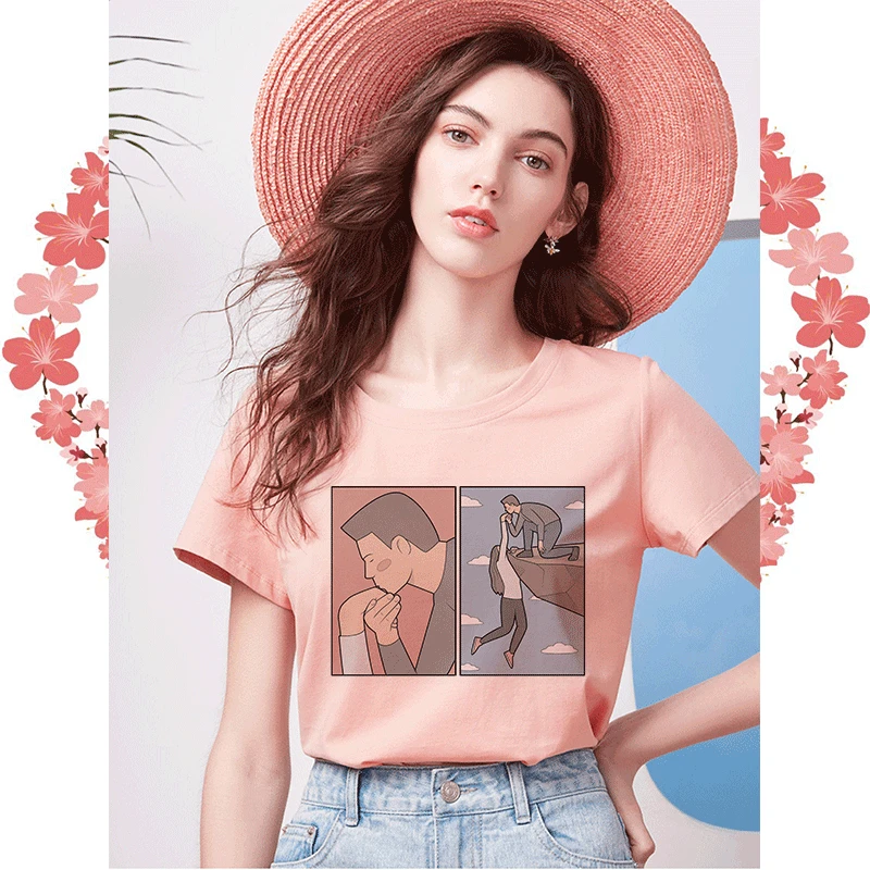 My Brain My тревога принт розовая футболка забавные озорства пародия личности Vogue Лето Harajuku Повседневная Свободная Женская верхняя одежда