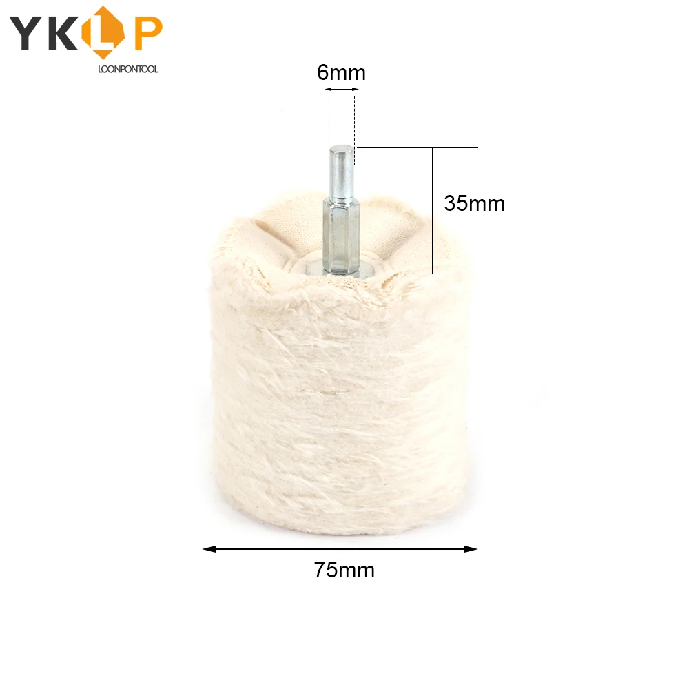 40/50/75 мм полировочное колесо белая ткань хвостовик колеса 6 для Dremel Шлифовальный