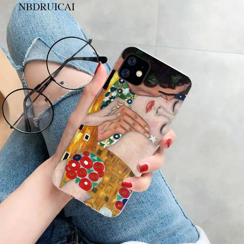 Черный мягкий резиновый чехол для телефона PENGHUWAN the kiss Gustav Klimt с рисунком iPhone 11 pro XS