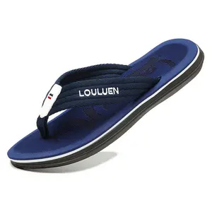 Мужские массажные шлепанцы, модная Уличная обувь, нескользящая обувь, Полоска, плоская подошва, 2020