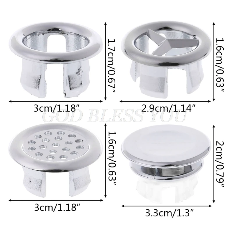 

5pcs Basin Sink Round Overflow Cover Rings Insert Replacement Bathroom Accessory Drop Shipping