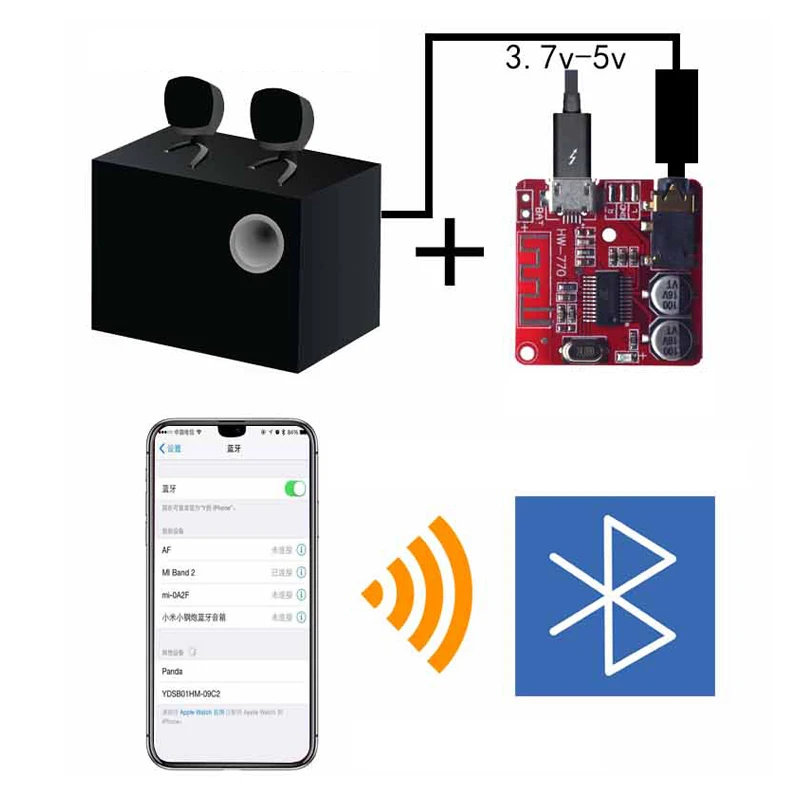 Адаптер Bluetooth-декодера Плата усилителя звука для автомобильного динамика без