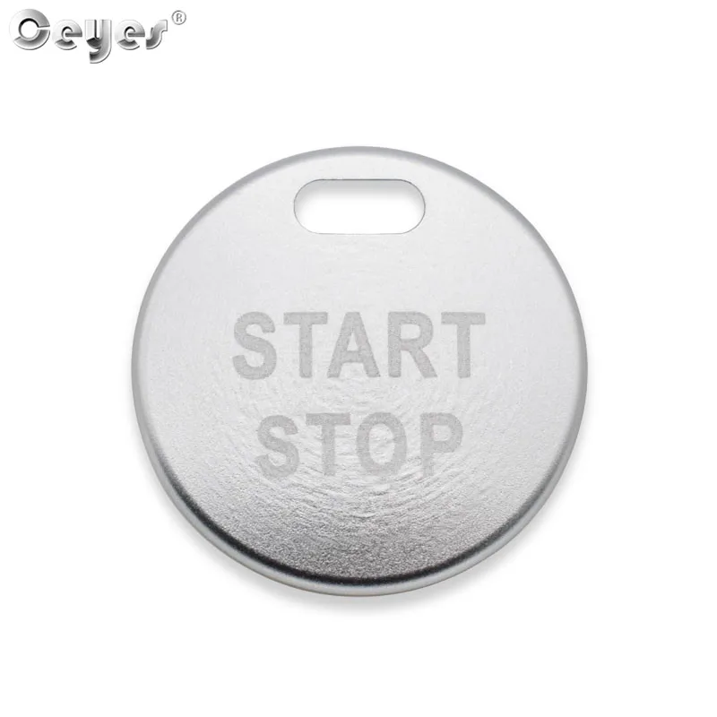Silver Button Cover Ceyes наклейки для стайлинга автомобилей для Nissan, Qashqai, Juke J10 J11 Авто Start Stop стильная кнопка Зажигания для автомобиля кольцо крышки с отверстием случае аксессуары - Название цвета: Silver Button Cover