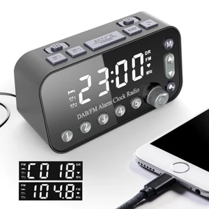 digital alarm clock dab fm alarm clock radio dual usb charging port lcd display backlight adjustable alarm volume alarm clock free global shipping