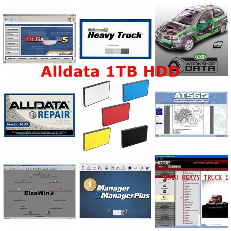 Alldata и Mit/chell программное обеспечение 24 in1 инструменты для ремонта автомобилей все