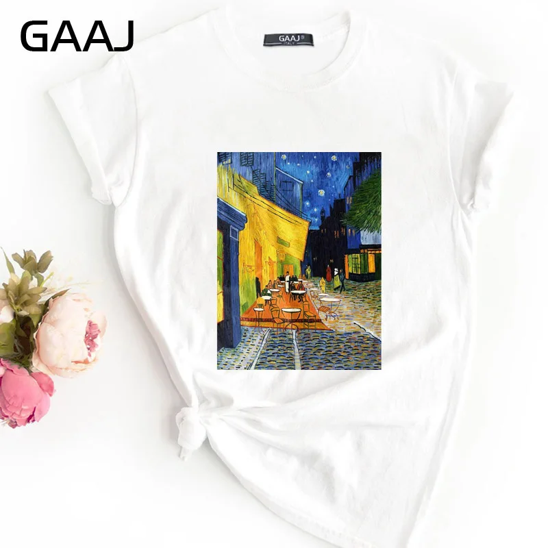 GAAJ "Van Gogh Van Goghing Van Gone", Футболка для женщин, женские футболки, одноцветная Футболка с принтом размера плюс, дизайнерская футболка для влюбленных 8YCDH