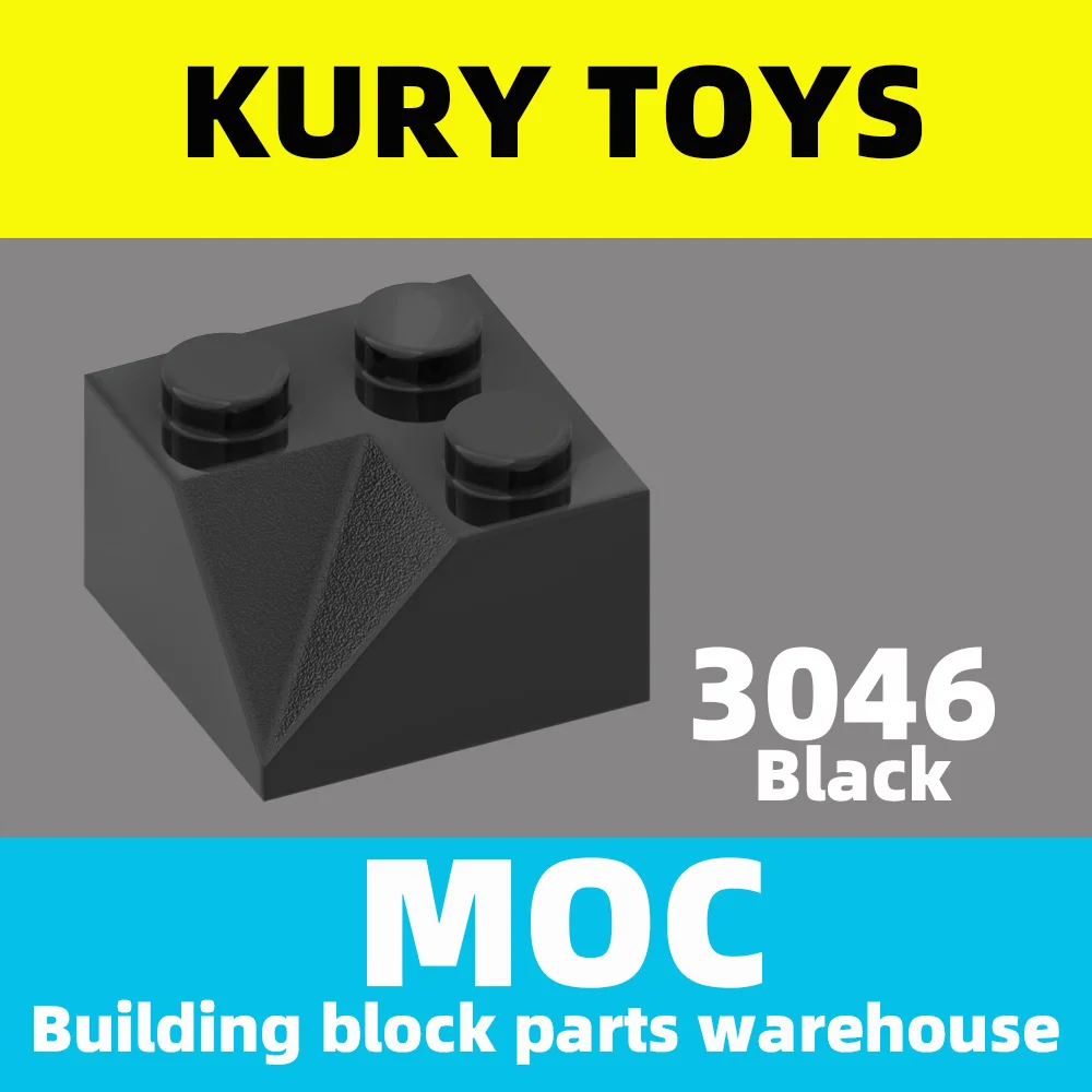 Kury Toys-MOC para 3046a, 100 Uds. Piezas de bloques de construcci&oacute;n para pendiente 45 2x2 doble c&oacute;ncavo para juguete de ladrillo-0