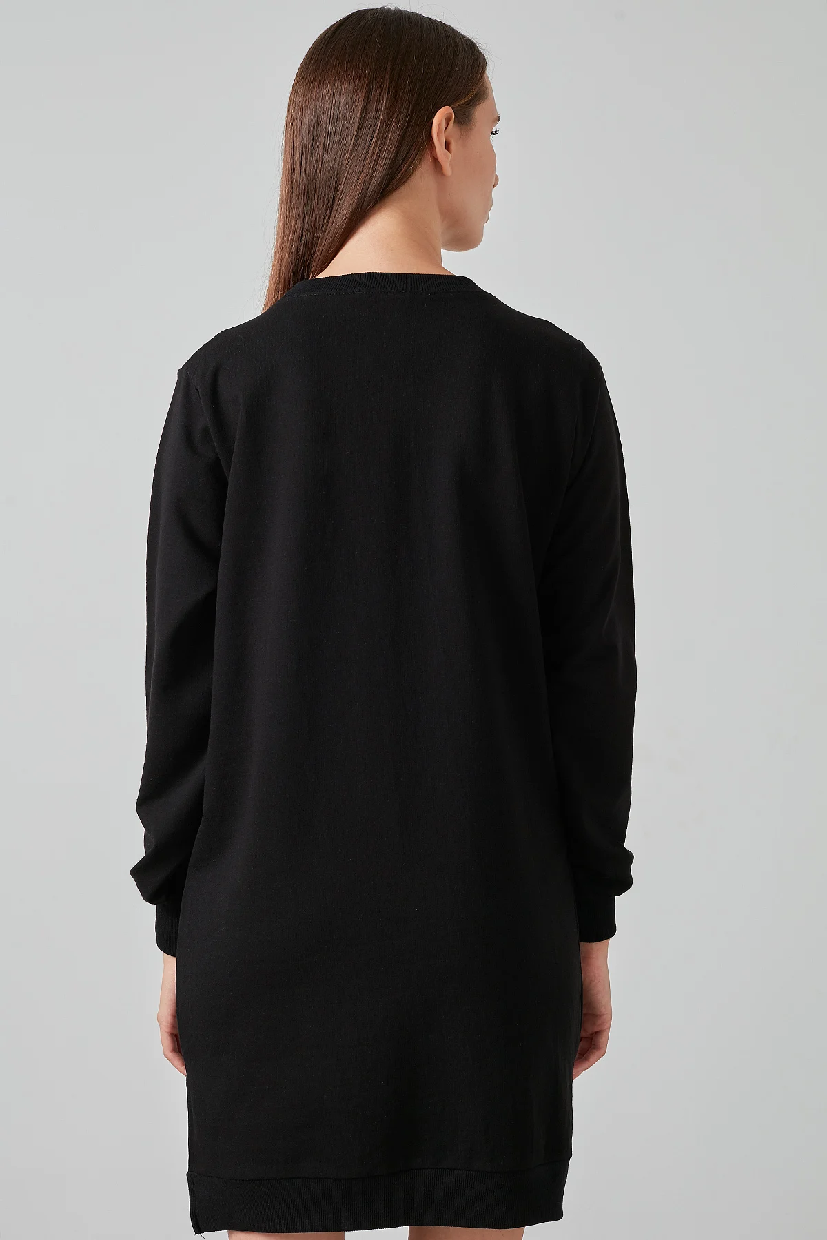 Lela Lettering Printed Sides Slits Bike Collar Oversize Tunik WOMEN TUNIC 5203032 | Женская одежда