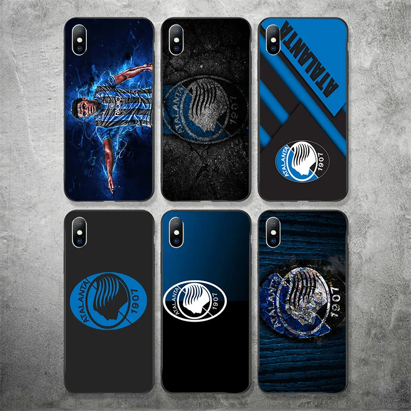 Чехол для телефона Zapata чехол iphone DIY Atalanta FC черный мягкий TPU iPhone 11Pro X XR XS MAX 7 8 7plus 6 6S 5S