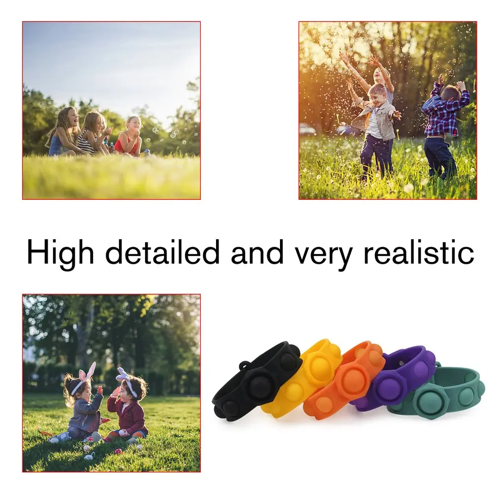 

Mini Wristband Bracelet Fidget Toys Portable Press Decompression Silicone Bracelet Toys Relieve Anti Stress Bubbles Squeeze Gift