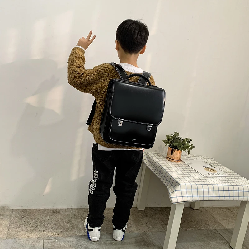 

2019 NEW Japan style Children School Bag For Kid Orthopedic Backpack School Students Bookbags PU leather Randoseru Baby Bags