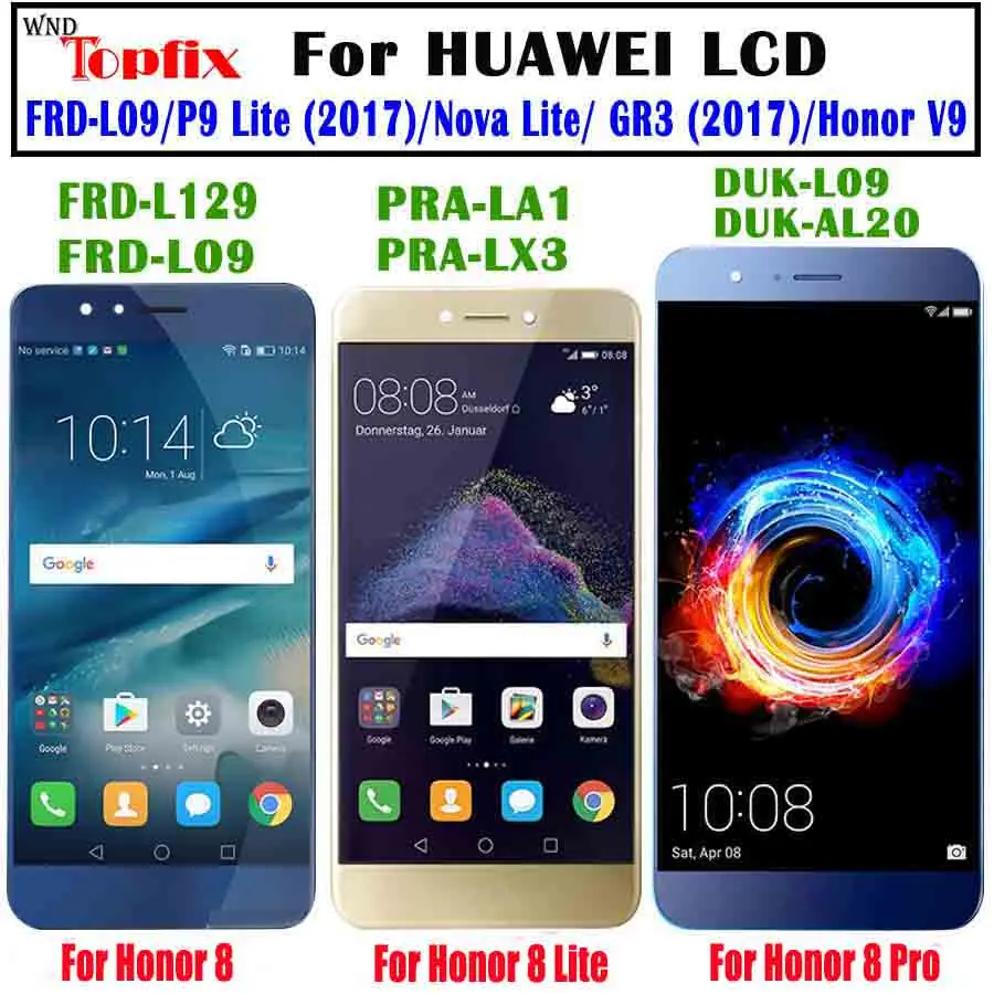 Дисплей с тачскрином для Huawei Honor 8 Pro ЖК-дисплей Lite 8pro дукк L09 PRA TL10 LA1 LX1 LX3 FRD L19 |