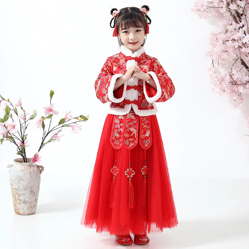 Зимнее платье для девочек с цветочным узором подружки невесты китайские