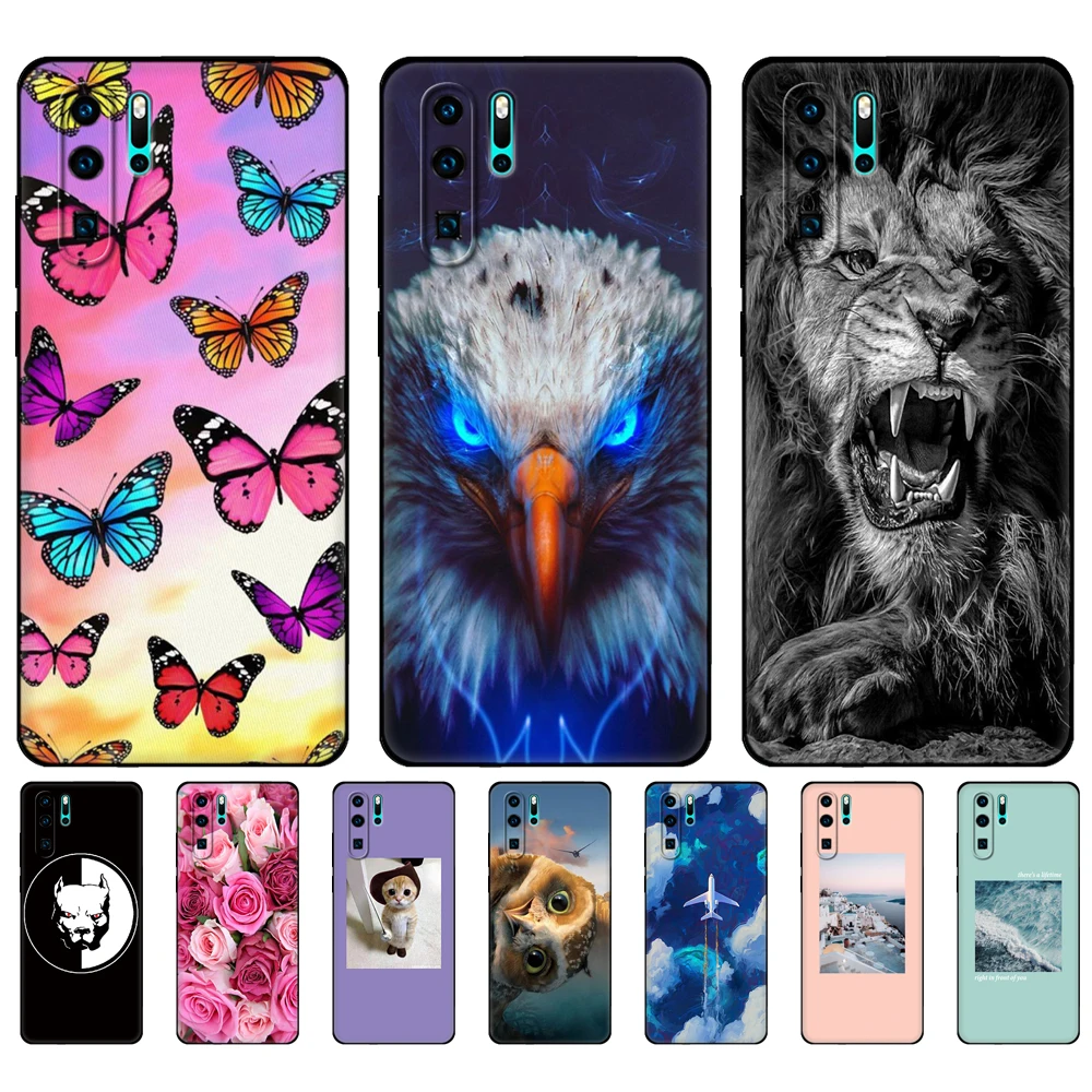 Чехол для Huawei P30 Case Pro Lite Φ P30Lite P 30 силиконовый чехол телефона черный из