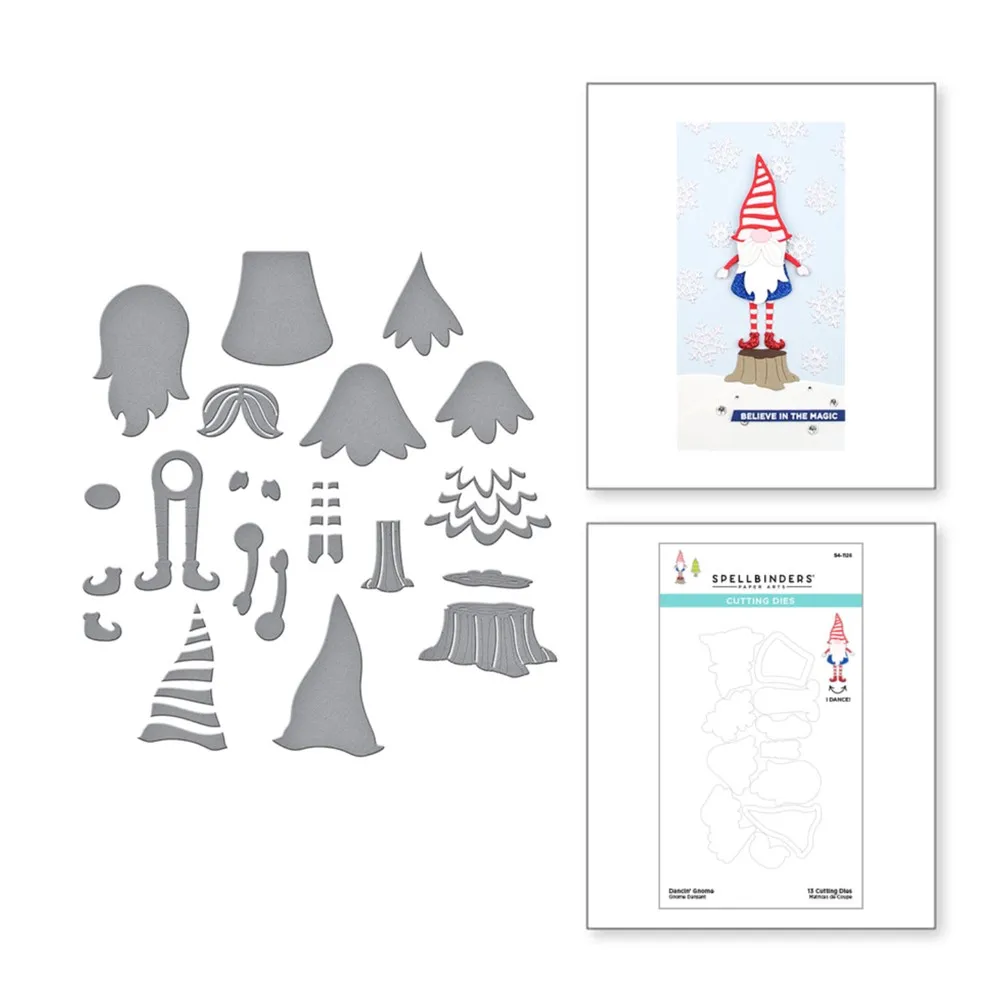 

Dancin Gnome Etched 2021 Arrival New Metal Cutting Dies Scrapbook Diary Decoration Stencil Embossing Template DIY Greeting Card