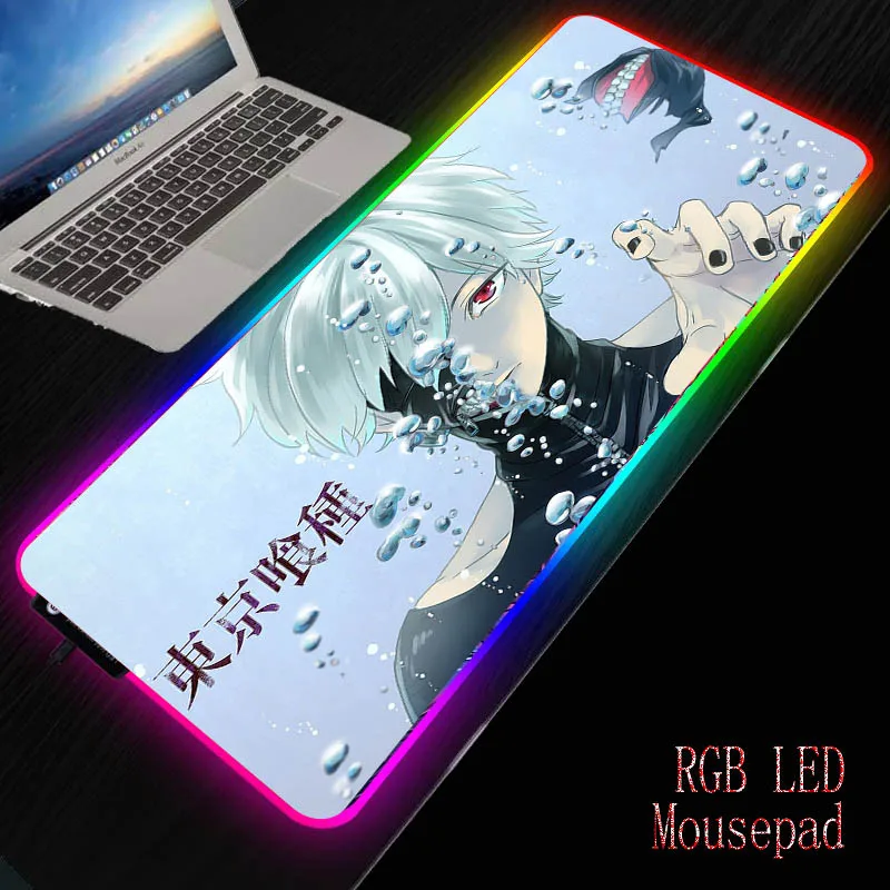 

Mairuige Tokyo Ghoul Gaming Computer Mousepad RGB Large Mouse Pad Gamer Big Anime Mause Pad PC Desk Play Mat with LED Backlit