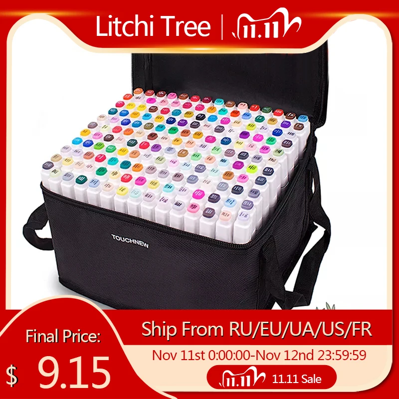 

TOUCHFIVE Brush Pen markers Art Supplies for Manga Drawing lettering calligraphy alcohol Markers Set 36/40/60/80/168 Colors Pen